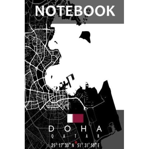 Notebook Doha Map Qatar Notebook Great Personalized Gift For Writing