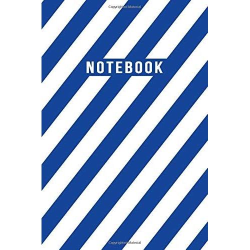 Notebook: Elegant Blue And White Diagonal Striped Journal - Lined Journal & Diary For Writing And Taking Notes   de Lifezena  Format Broch 