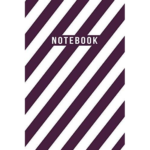 Notebook: Elegant Purple And White Diagonal Striped Journal - Lined Journal & Diary For Writing And Taking Notes   de Lifezena  Format Broch 