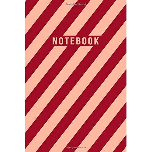 Notebook: Elegant Red And Peach Diagonal Striped Journal - Lined Journal & Diary For Writing And Taking Notes   de Lifezena  Format Broch 