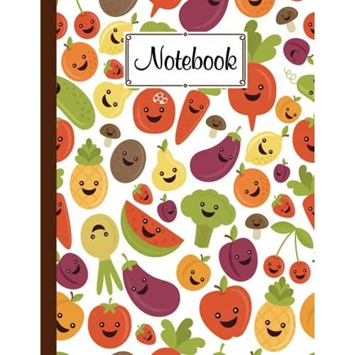 Notebook: Fruit Faces Cover Composition Notebook College Ruled, Fruit Faces Notebooks, School Supplies, Notebooks For School | 120 Pages - Large 8.5