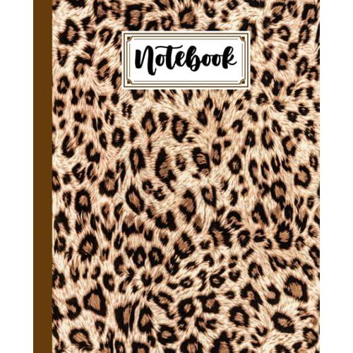 Notebook: Leopard Print Cover Composition Notebook - College Ruled, 120 Pages - Large 7.5