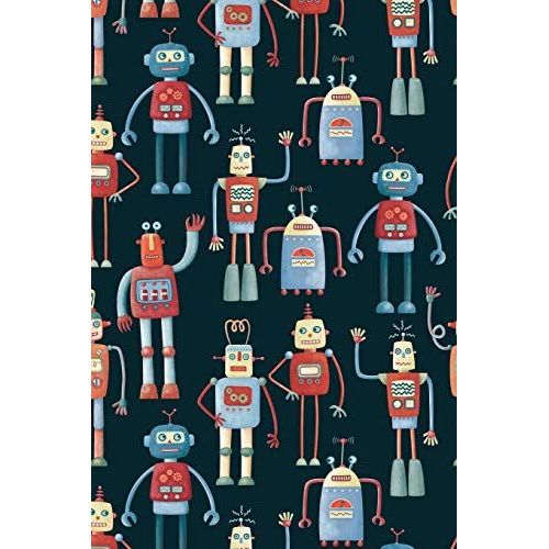 Notes: A Blank Squared Paper Journal With Retro Robot Pattern Cover Art   de Squirrell, Nic  Format Broch 