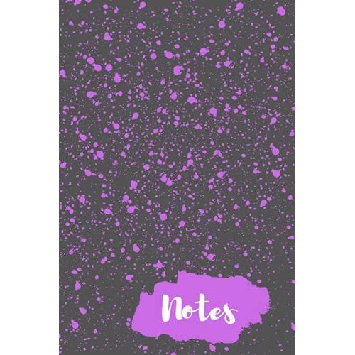 Notes: Cute Purple And Grey Splatter Notebook Blank Lined 100 Count   de Publishing House, JR  Format Broch 