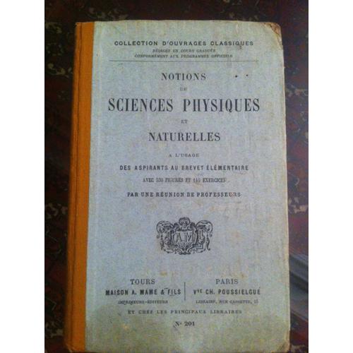 Notions De Sciences Physiques Et Naturelles   de Divers  Format Broch 