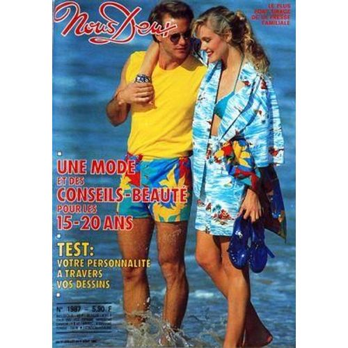 Nous Deux N 1987 Du 31/07/1985 - Une Mode Et Des Conseils-Beaute Pour Les 15 - 20 Ans - Votre Personnalite A Travers Vos Dessins
