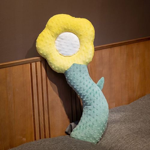 Nouveau Doudou Peluche Fleur Long Oreiller Peluche Jouet Lit Enfant Compagnon de Sommeil Poupe Tournesol Oreiller Coussin Jaune-110cm