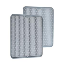 Nouveau égouttoir en silicone rayé motif horizontal grande manique  fournitures de cuisine set de table carré, gris