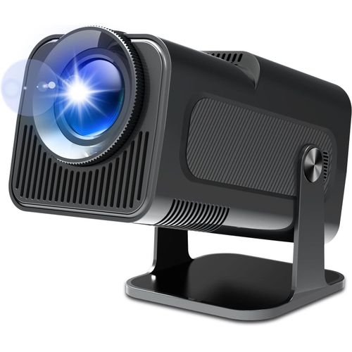 Nouveau HY320 Mini Projecteur Keystone Automatique Portable, 4K FHD 1080P, Prise en Charge de 10 000 lumens avec WiFi 6, BT 5.0, Rotation  180 degrs, Android 11.0 intgr - Noir
