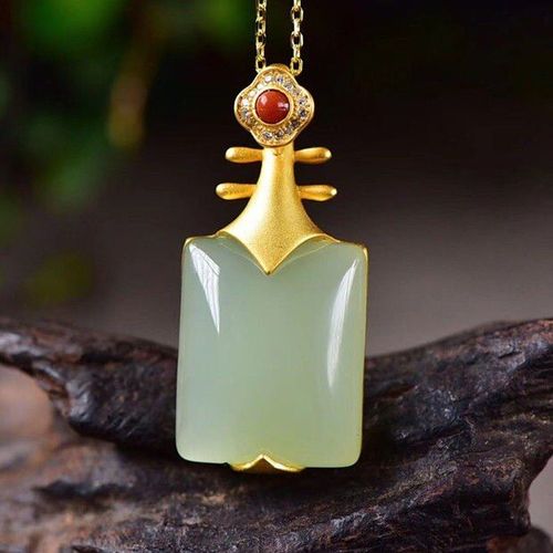 Nouveau Pendentif En Argent Et Saphir Hetian Naturel Incrust De Temprament, Rubis, Zircon, Or Dor, Rtention De Couleur, Bijoux Durables Pour Femmes
