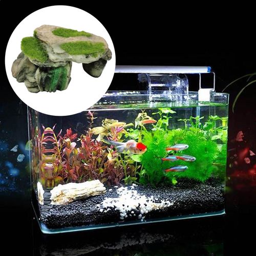 Nouveauté artificiel Tortue Reptile Résine Matériel Cave Fish Tank