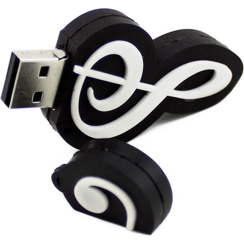 Nouveaut Et Conception Mignonne De Forme De Note De Musique 64 Go Usb 2.0 Flash Drive Pen Drive Memory Stick Storage Cool Thumb Drive U Disk Cadeau (Noir-1 Pack)[X1051]