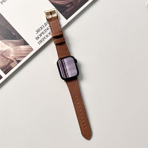 Nouveaux Modles Iwatch En Peau De Mouton Souple Starlight Pour Hommes Et Femmes, Adapts  La Gnration S78 Apple Watch 456se-Boucle En Or Marron - Compatible Avec : Iwatch 1/2/3 Gnration 42 Mm