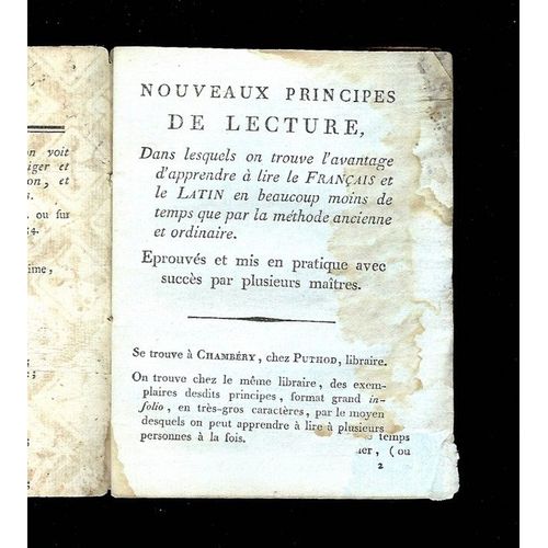 Nouveaux Principes De Lecture, Dans Lesquels On Trouve L'avantage D'apprendre  Lire Le Franais Et Le Latin En Beaucoup Moins De Temps Que Par La Mthode Ancienne Et Ordinaire...   de Anonyme