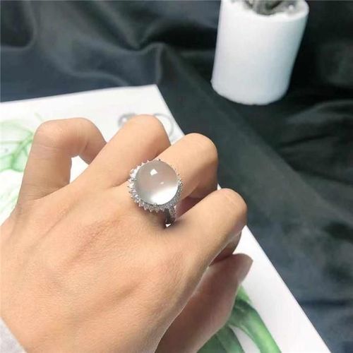 Nouvelle Bague Ajustable En Argent Naturel, Pierre Associe En Jadite, Mousse D'eau, Jade, Artisanat  Sens Avanc, Pour Hommes Et Femmes, Pour Couples