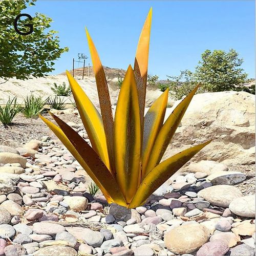 Nouvelle Sculpture Rustique De Tequila En Mtal, Faire Soi-Mme,Agave,Plante,Jardin,Cour,Statue D'art,Ornements De Paysage,Fait  La Main,Dcoration D'extrieur Pour La Maison - Type D-27cm
