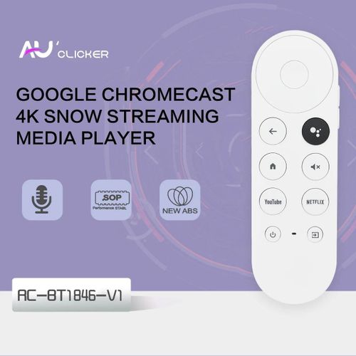 Nouvelle tlcommande universelle Compatible avec Google Chromecast 4k, tlcommande vocale de neige pour G9N9N/GA01409-US/GA01919-US/GA01920 RC-BT1846-V1