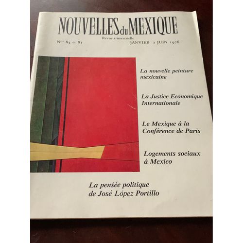Nouvelles Du Mexique. Revue Trimestrielle. Janvier  Juin 1976.   