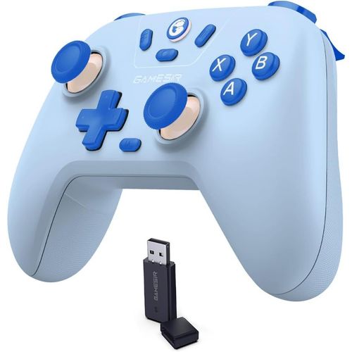 Nova Lite Wireless Controller - 2.4g & Bluetooth Gamepad For Windows Pc, Iphone, Android, Switch & Steam Deck - Hall Effect Triggers, Turbo Function, Rumble Vibration (Sky Blue)