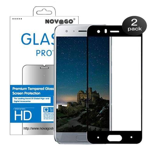 Novago Compatible Huawei Honor 9 Pack De 2 Films En Verre Tremp Rsistant Couvre La Totalit De L'cran (Noir )