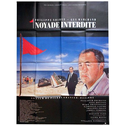 Noyade Interdite - Vritable Affiche De Cinma Plie - Format 120x160 Cm - De Pierre Granier-Deferre Avec Philippe Noiret, Guy Marchand, Elisabeth Bourgine, Gabrielle Lazure, Marie Trintignant -1987 #