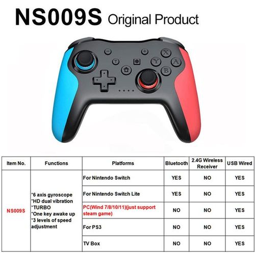 Ns009s Bbr - Manette De Jeu Sans Fil Pour Nintendo Switch, Switch Lite, Oled Tesla, Manette De Voiture Pour Android, Ios, Appareil Mobile Pc, Manettes De Jeu