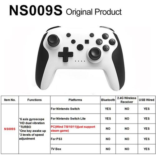 Ns009s Wb - Manette De Jeu Sans Fil Pour Nintendo Switch, Switch Lite, Oled Tesla, Manette De Voiture Pour Android, Ios, Appareil Mobile Pc, Manettes De Jeu