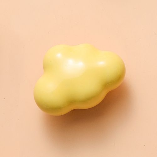 Nuage Jaune - Lvent De Meuble En Cramique  Trou Unique, Disponible En Blanc, Rose Et Bleu, Idal Pour Commode, Chambre D'enfant