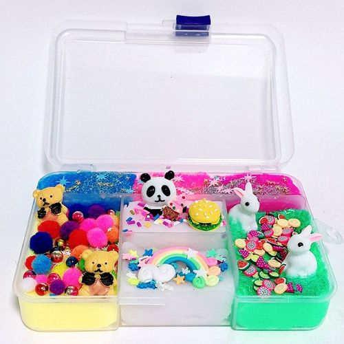Nuage Mixte Color Neige Slime Squishy Anti-Stress Pour Enfants, Boue Arc-En-Ciel, Jouet En Coton Pour Cadeau En Plasticine, Lapin Panda Slime - Multicolore