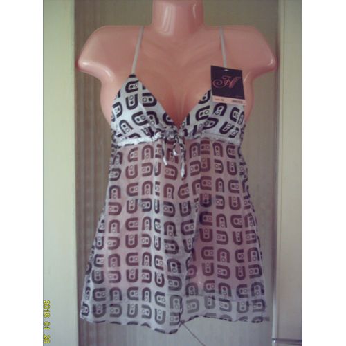 Nuisette & String : Mauve & Noir, T: 38. Marque: H & Nathalie
