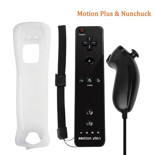 Nunchuck Noir - Tlcommande Intgre Motion Plus Pour Nintendo Wii Contrleur Wii Tlcommande Nunchuck Wii Motion Plus Contrleur Manette De Jeu Sans Fil
