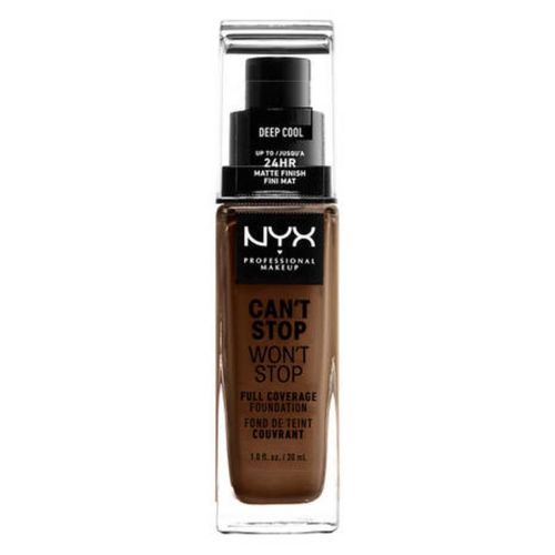 Nyx Professional Makeup - Can't Stop Won't Fond De Teint Liquide Couvrant Tenue 24h Waterproof, Fini Mat Fond De Teint Liquide Longue Tenue - Deep Cool 30 Ml