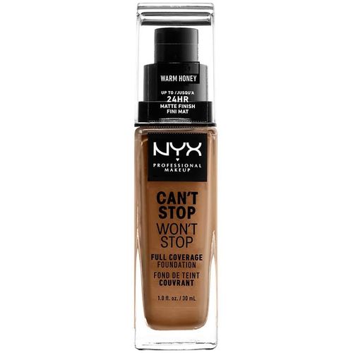 Nyx Professional Makeup - Can't Stopwon't Fond De Teint Liquide Couvrant Tenue 24h Waterproof, Fini Mat Fond De Teint Liquide Longue Tenue - Warm Honey 30 Ml