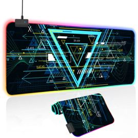 Univers Gamer 800 x 300 x 4 mm LED Mousepad avec 14 Mode déclairage Owoda RGB Tapis de Souris Gaming Tissu Haute Précision Étanche Surface et Base en Caoutchouc Antidérapant pour PC Bureau 