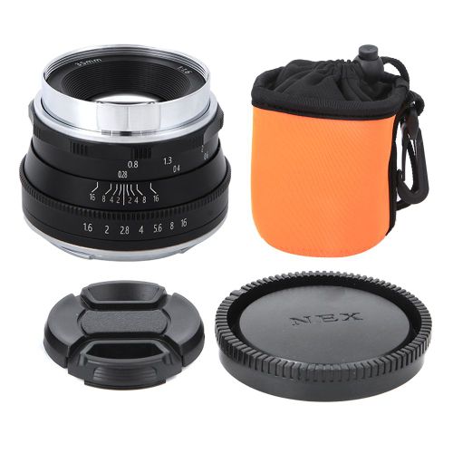Objectif 35 mm f/1.6 sans miroir, monture M4/3, pour Olympus E M5, E M5II, E M10, E M10II, E M10III (noir)