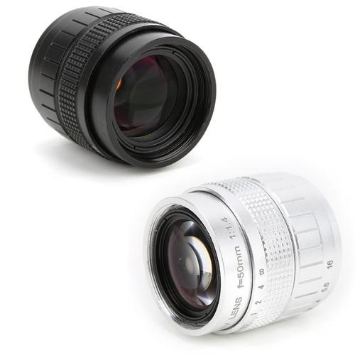 objectif  monture C 50mm F1.4, avec anneau adaptateur pour appareil photo Canon sans miroir, accessoires pour objectif d'appareil photo