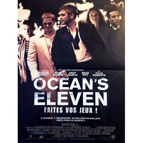 Ocean S Eleven / 11 - Vritable Affiche De Cinma Plie - Format 40x60 Cm - De Steven Soderbergh Avec George Clooney, Brad Pitt, Julia Roberts, Matt Damon, Andy Garcia, Don Cheadle - 2002