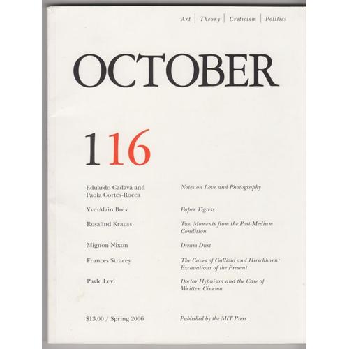 October 116 Roland Barthes Sophie Calle Rosalind Krauss