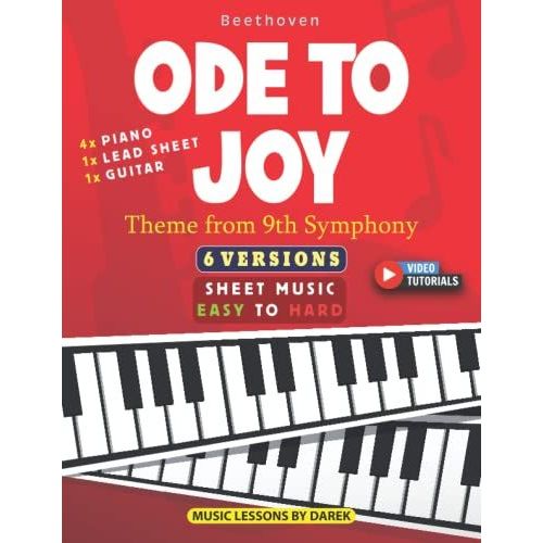 Ode To Joy I Beethoven I 6 Versions - Sheet Music Easy To Hard: How To Play Theme From 9th Symphony On Piano, Guitar And Other Instruments I For Kids And Adults I Video Tutorials   de Kendzior, Darek  Format Broch 