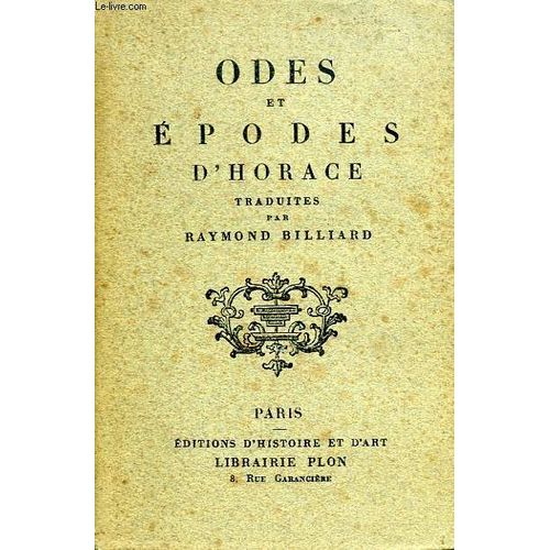 Odes Et Epodes   de HORACE