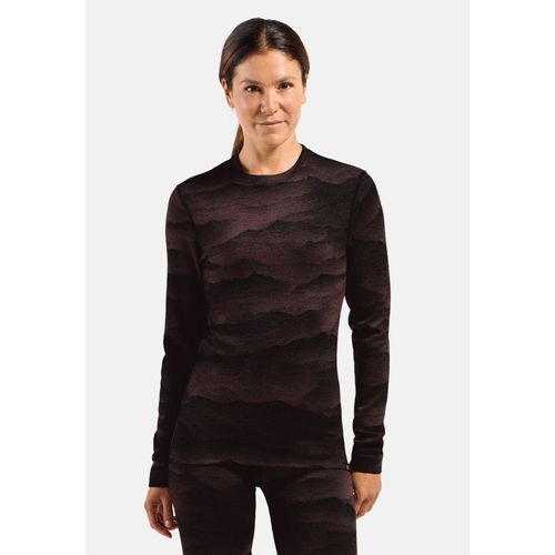 Odlo Haut Technique  Col Rond Et Motif En Jacquard Merino Warm Pour Femme, L, Bordeaux