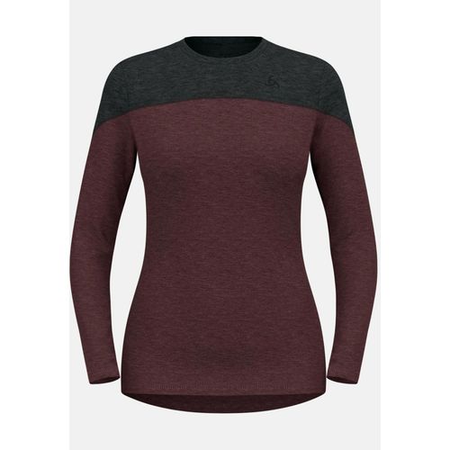 Odlo Haut Technique  Manches Longues Revelstoke Performance Wool Warm Pour Femme, S, Bordeaux