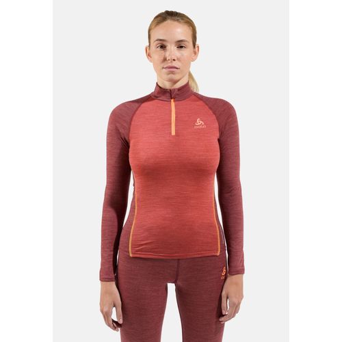Odlo Haut Technique Demi-Zipp Performance Wool 150 Pour Femme, M, Rouge