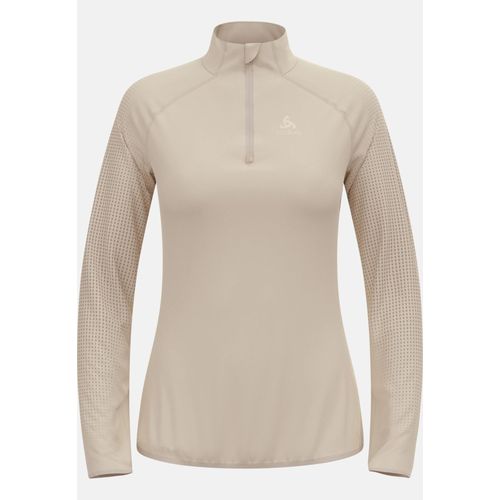 Odlo Pull De Running Semi-Zipp Zeroweight Warm 2.0 Pour Femme, M, Beige