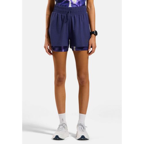 Odlo Short De Running 2 En 1 Imprim 3 Inch Zeroweight Pour Femme, Xs, Blue