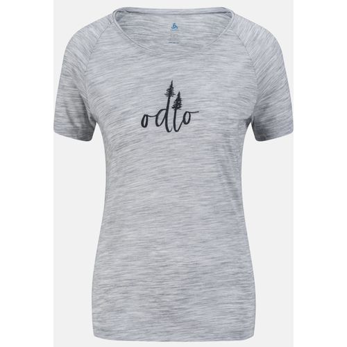 Odlo T-Shirt  Imprim Sapins Ascent Performance Wool 130 Pour Femme, L, Gris
