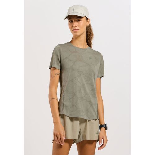 Odlo T-Shirt De Running Technique Zeroweight Engineered Chill-Tec Pour Femme, L, Beige