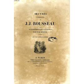 Lettre à d'Alembert : Rousseau, Jean-Jacques: : Livres