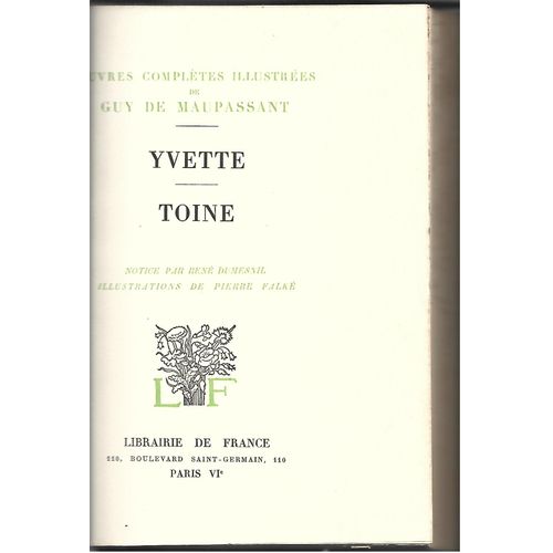 Oeuvres Compltes Illustres De Guy De Maupassant-Yvette-Toine   de guy de maupassant 