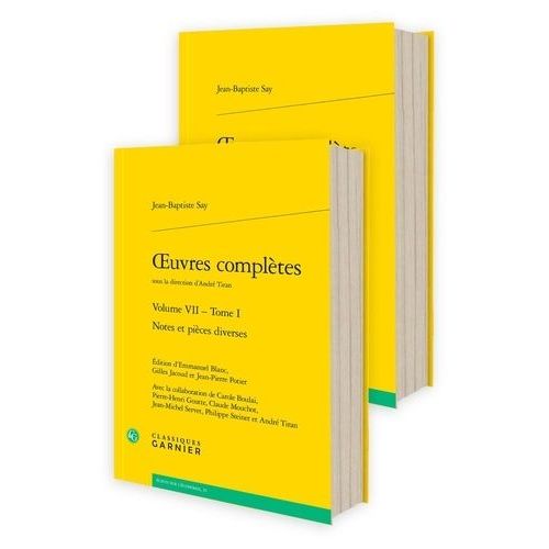 Oeuvres Compltes - Volume 7, Notes Et Pices Diverses, 2 Volumes    Format Non Precis 